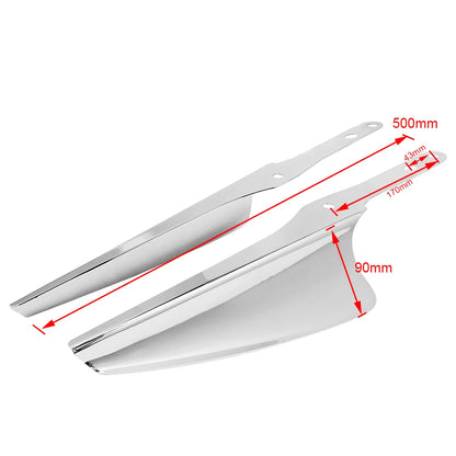 Motorcycle Chrome/Black Fork Front Wind Baffle Windshield Deflector Trim For Harley Touring Road King Street Glide CVO 1995-2021