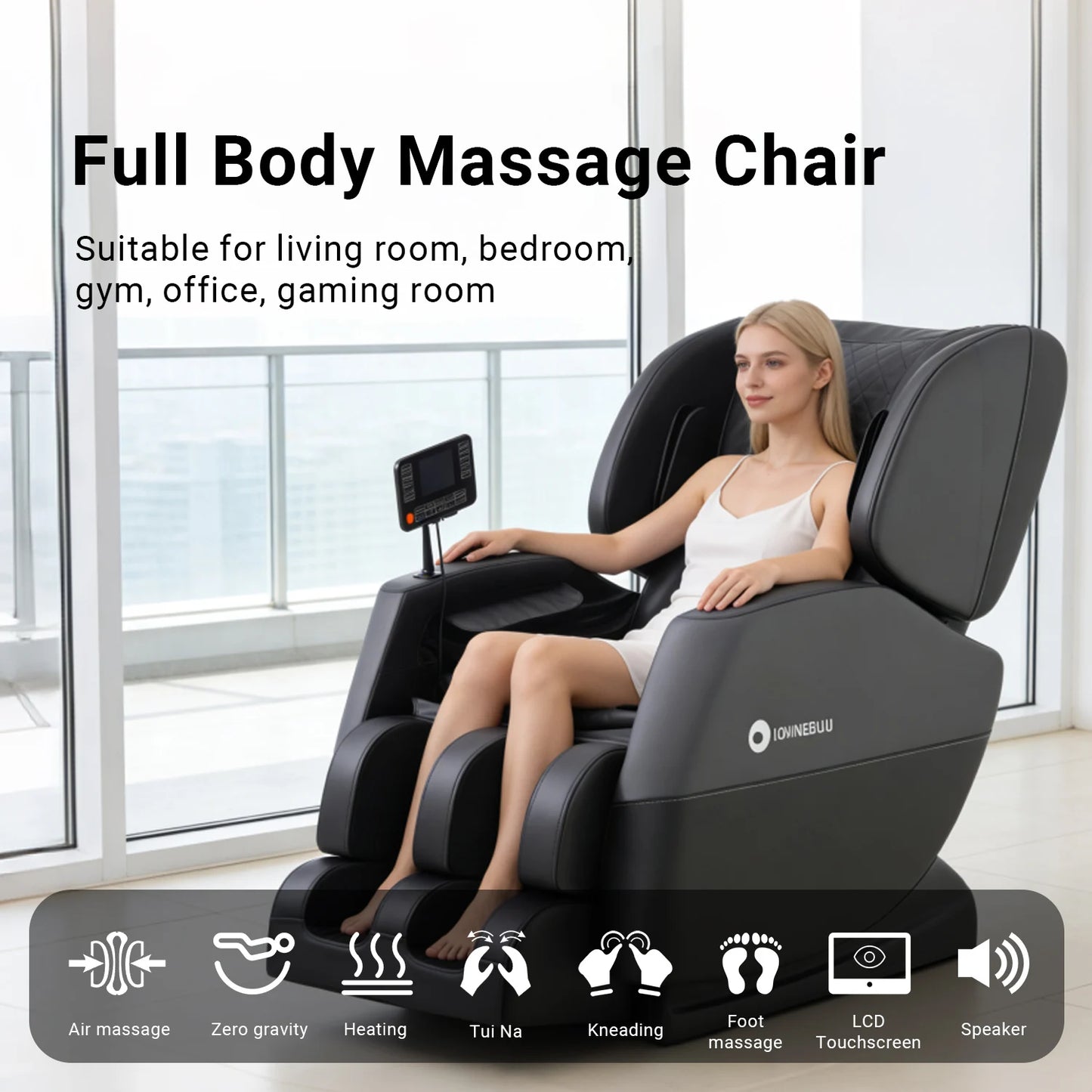 Local Dilivery 3 Year Warranty Massage Chair Electric Recliner Home Airbag Full Body Zero Gravity Heating Knead Massager Sofa