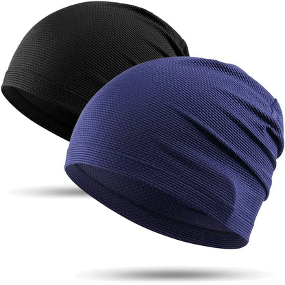 2PCS Quick-drying Running Caps Summer Breathable Cool Sports Hats Outdoor Cycling Hiking Baseball Skullies Stretchy Beanies Hat