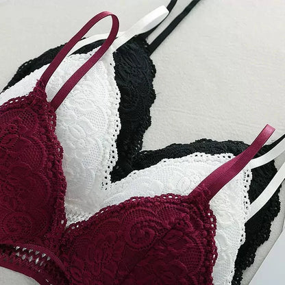 New Lace Sexy Lingerie Wireless Bra for Women Padded Push Up Bralette Female Brassiere Soft Backless Fashion Bras Underwear