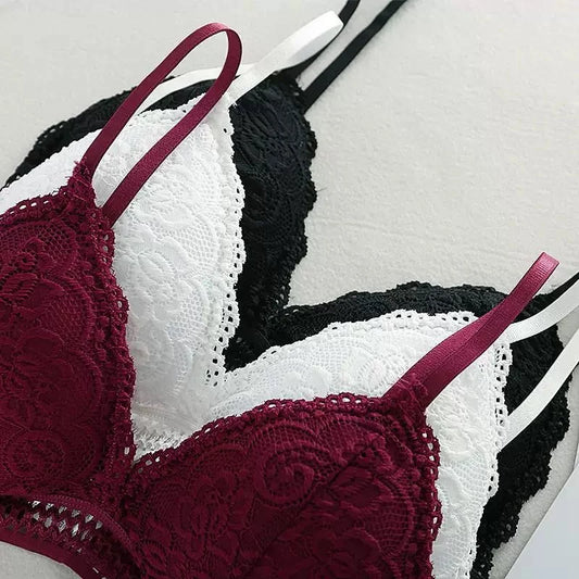 New Lace Sexy Lingerie Wireless Bra for Women Padded Push Up Bralette Female Brassiere Soft Backless Fashion Bras Underwear