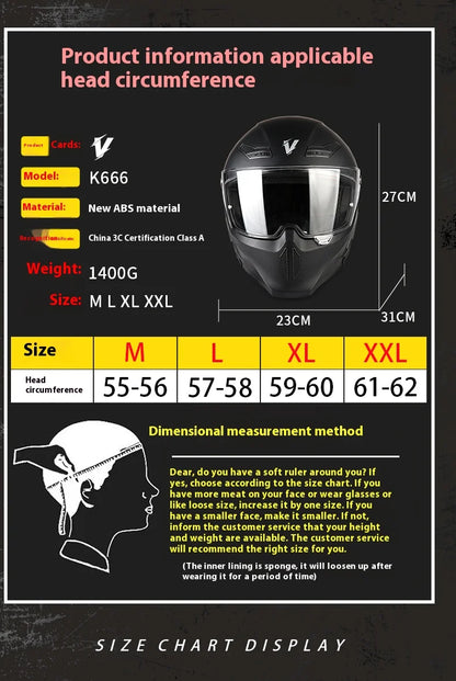 New Motorcycle Helmet DOT Approved  Full Face Racing Off-road Helmets Capacetes Men Cascos Para Moto for Harley Four Season