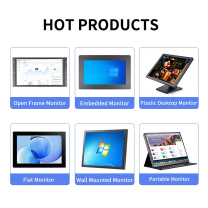 Zhixianda 27 Inch 1920*1080 Open Frame Industrial Monitor Capacitive Touch Screen Display With BNC VGA AV HDMI USB Interface