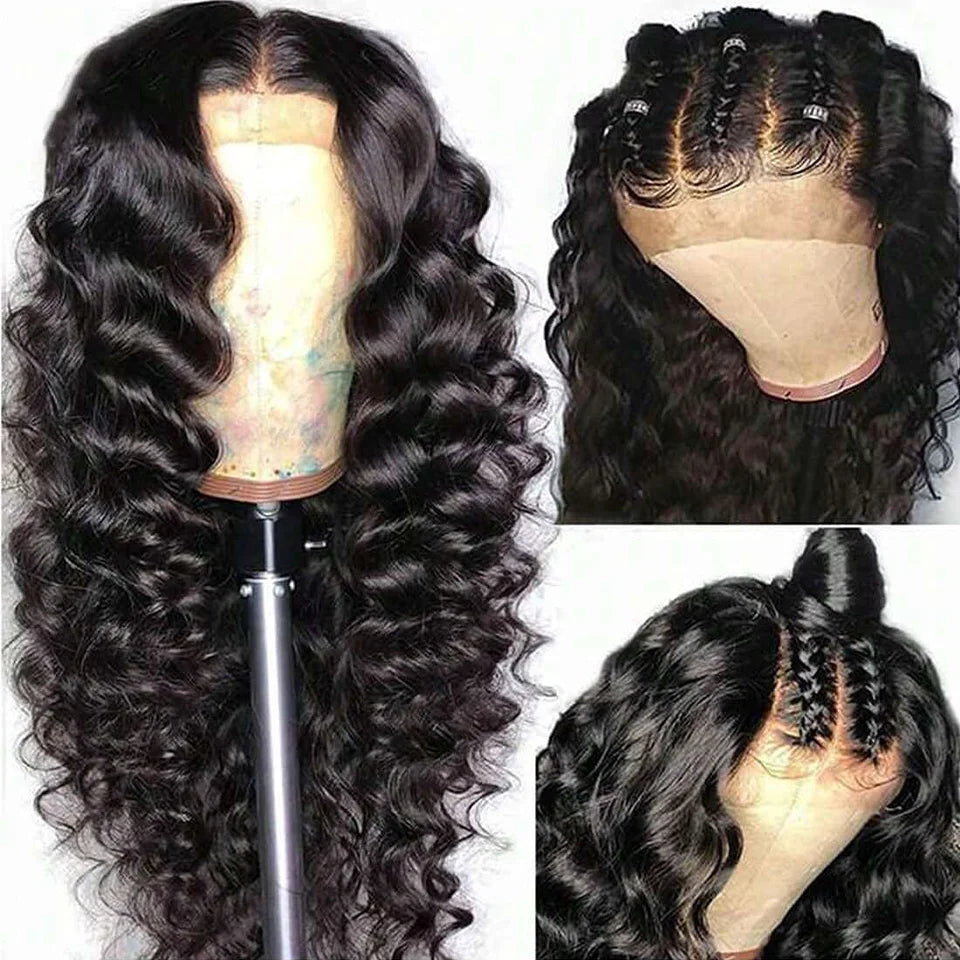 100% Human Hair 13x6 HD Deep Wave Lace Frontal Wigs 13x4 Water Curly 5x5 Glueless Lace Front Wig 30 40 Inch