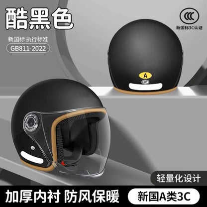 Motorcycle Electric Bicycle Men's and Women's Universal Safety Helmet Winter All Season Universal Half Helmet helm motorcycle
