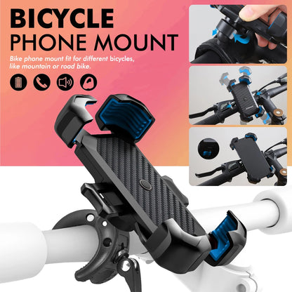 Bike Phone Holder 360° Adjustable Universal Bicycle Phone Holder for 4.7-7 Inch Mobile Phone Stand Shockproof Bracket GPS Clip