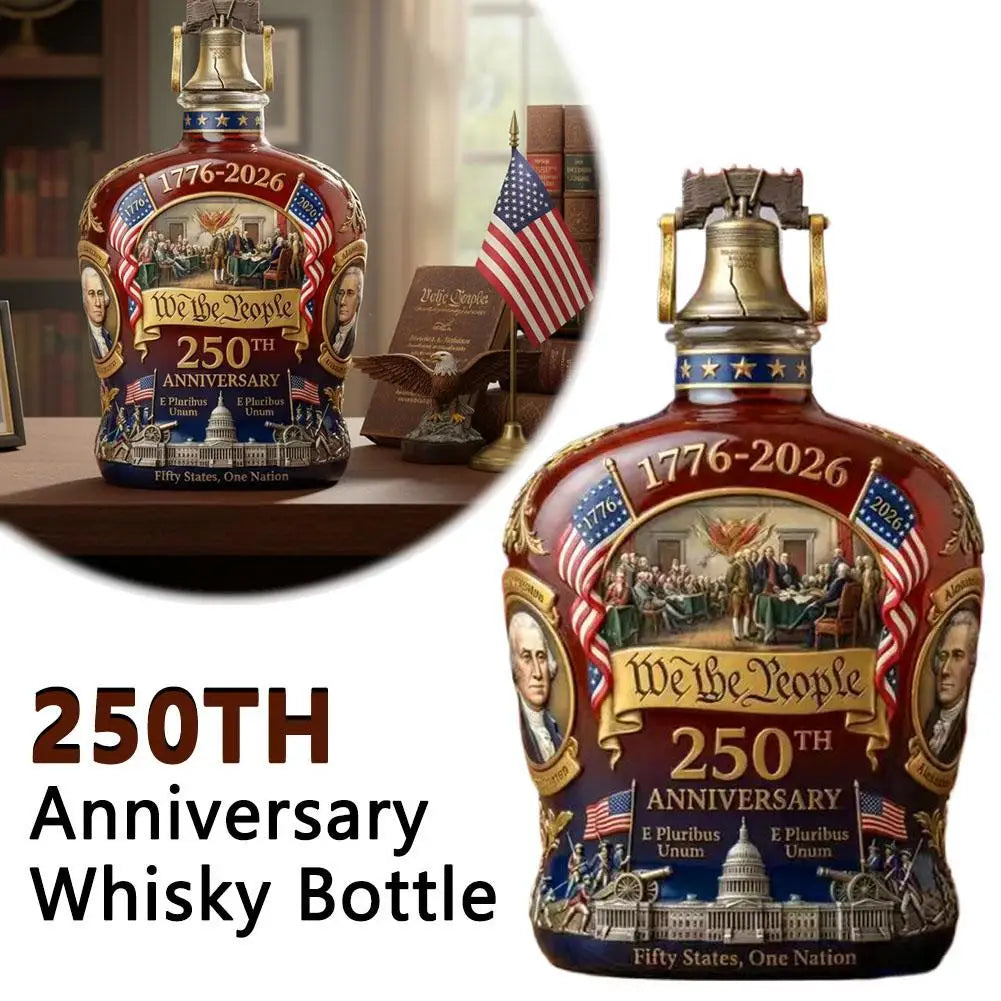 250 Anniversary USA Ornament, 250th Anniversary Commemorative Whiskey Bottle, Drink Party Personal Reserve Patriotic Decoration