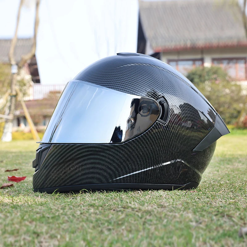 Motorcycle helmet, men's and women's dual lens full helmet, four season couple street bike safety helmet