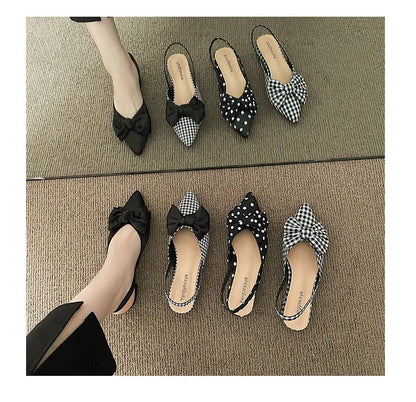 maogu Bow Polka Dot Pointed Toe Stiletto Sandals Luxury Sandals Women Designers Elegant Party Sandal 2023 Fashion Women Shoes 39