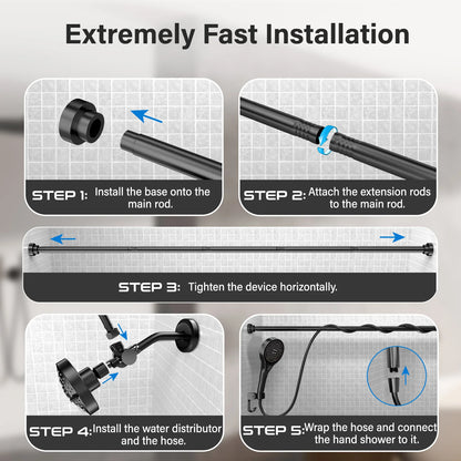 Tandem Shower Head for Couples, High Pressure Dual Shower Head, Double Shower Head for Two People, 2 Showerhead System
