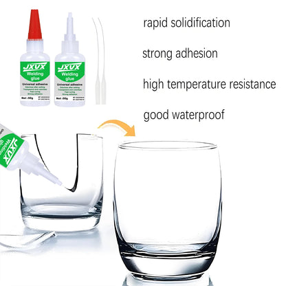 JXVX 50g Welding High Strength Oily Glue - Universal Superglue Mighty Instant Glue for Resin Ceramic Metal Glass