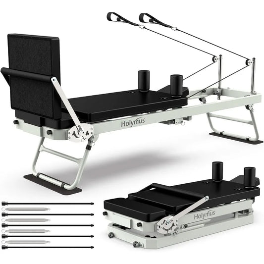 Pro 75 Pilates Reformer Machine with Dual Resistance Springs and Cords Foldable Pilates Machine Equipment with Jump Board Upgra