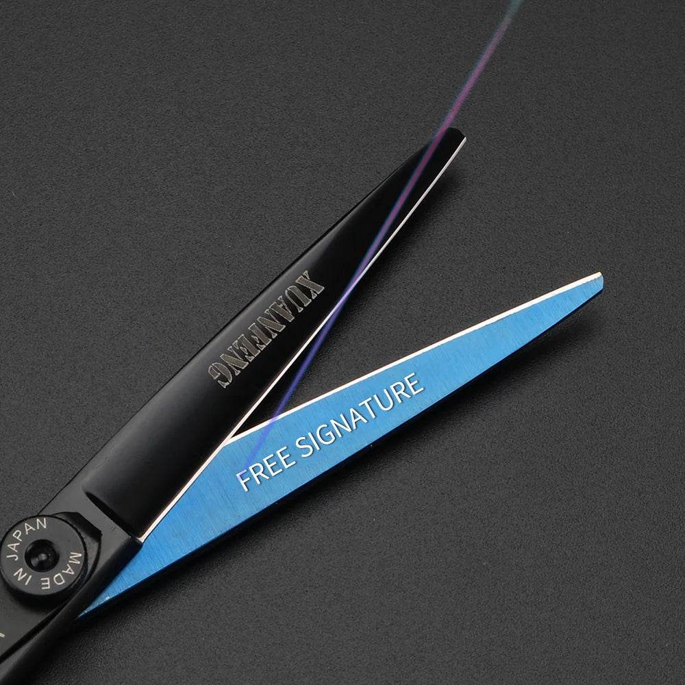 Spring clip screw double color hair scissors 6 inch 9cr18 steel barber cutting scissors and thinning scissors