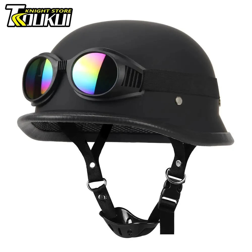 Motorcycle Helmet Fashion Capacete De Moto Retro Casco Moto German Vintage Moto Helmet DOT Certification Half Helmet Men Women