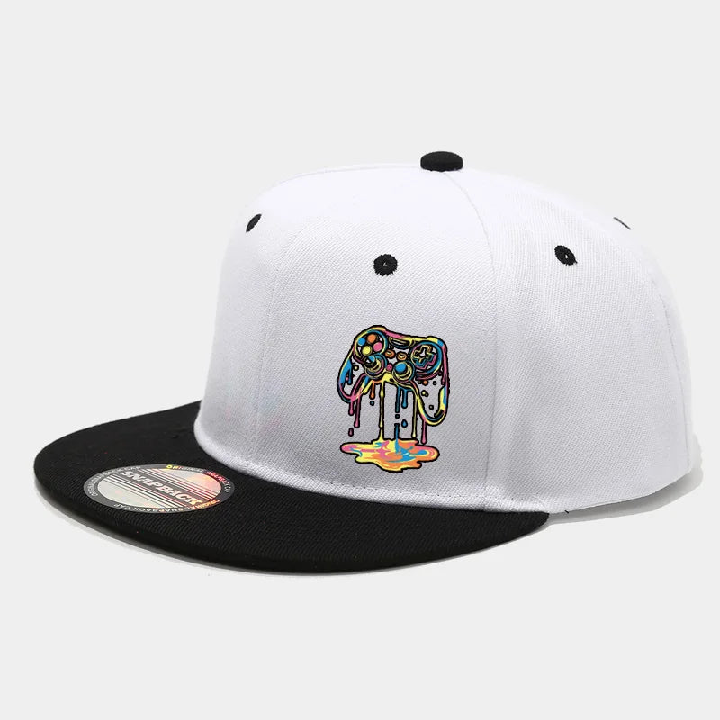 1PC two-color block hip-hop cap for men and women, American casual and versatile flat-brimmed baseball cap
