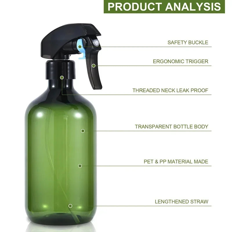 500Ml/16.9ounce spray bottle，Refillable Plastic Plant Sprayer，Can be used for plants、Detergent、Hairdressing、Gardening、Makeup