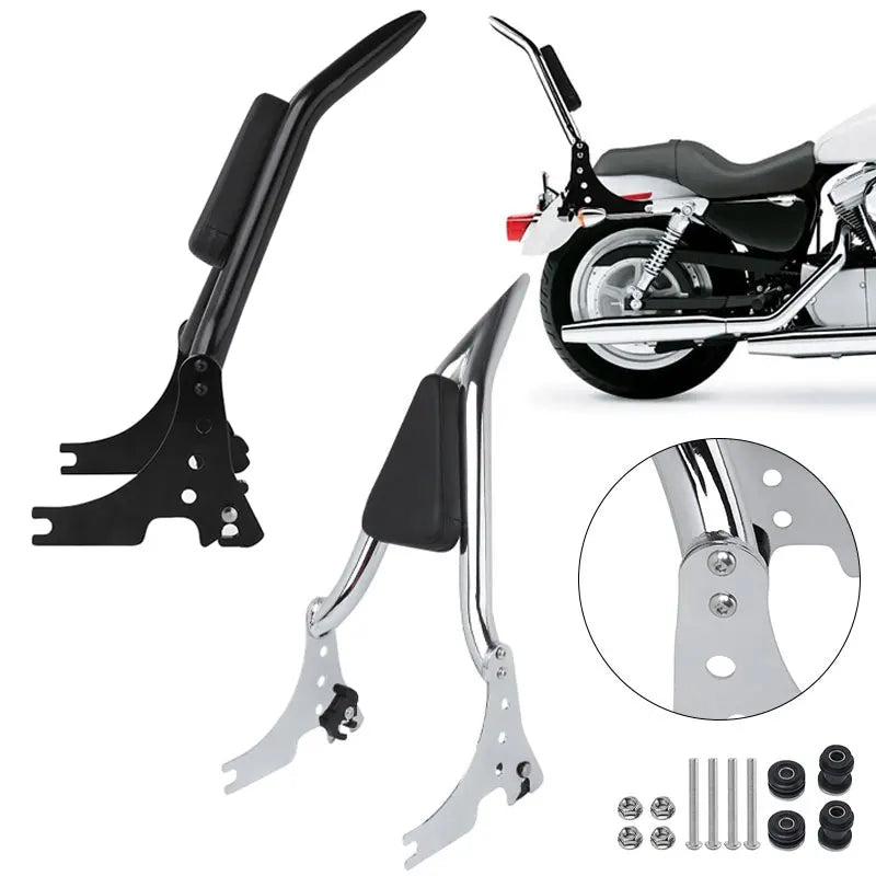 Motorcycle Rear Passenger Sissy Bar Backrest with Cushion Pad Detachable For Harley Sportster XL 1200 883 72 48 Iron 2004-2022