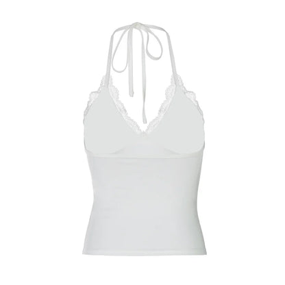 2025 New Fashion Tank Top Sexy Lace Backless Women Tops Strap Tank Top Sexy Women Clothing m