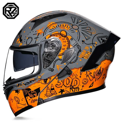 Full Face Motorcycle Helmet for Men and Women - Dual Lens Anti-Fog All Season Riding