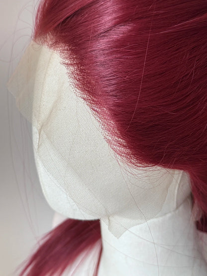 Wine Red Lace Front Wig for Women 26Inch Long Straight 13*4 Lace Wigs High Quality Synthetic Lace Wig Natural for Cosplay Peluca