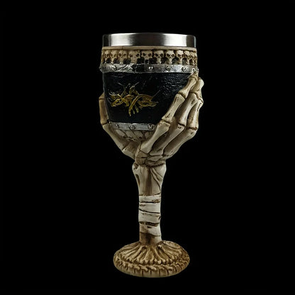 Gothic Skeleton Hand Goblet Halloween Skull Wine Glass Liner Dark Art Home Decor Gift for Gothic Enthusiast Party Drinkware
