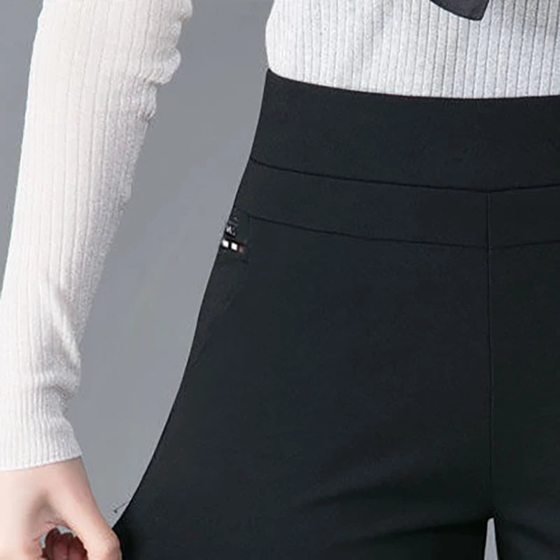Thin & Thick Winter Pencil Pants Fleece Thermal Womens Snow Plush Strench Lady OL Slim Trousers Thichen Femal Clothing Leggings