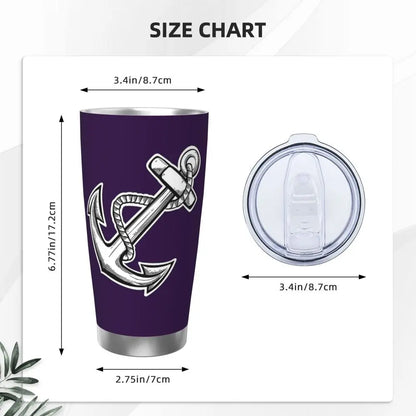 Fremantle Dockers Anchor Stainless Steel Tumbler Vacuum Insulated Mugs Thermal Cold Cup Straw With Lid 20oz