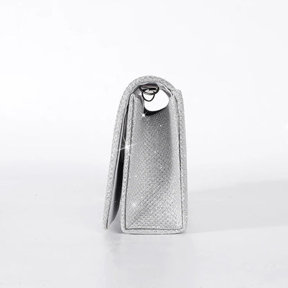 Women's Evening Shoulder Bag Bridal Clutch Party Prom Wedding Envelope Handbag Glitter Shiny Purses Sling Dating Dressy Bag