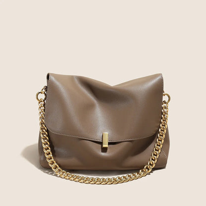 Toptrends Genuine Leather Large Chain Shoulder For Women 2026 Luxury Designer Office Messenger Bags Satchel Cow Ladies Handbags