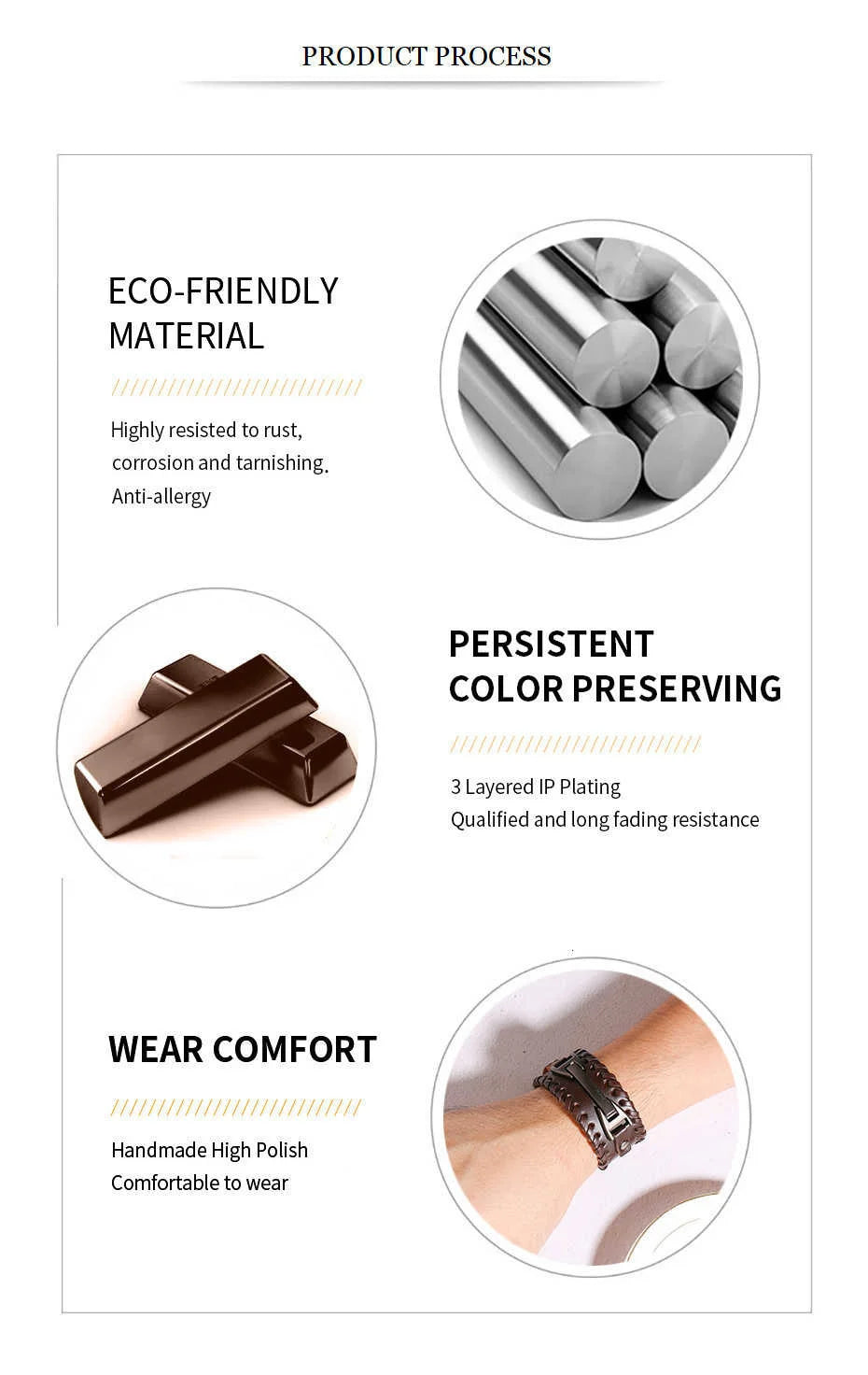 Vnox Wide Leather Wristband for Men Stylish Genuine Leather Bangle with Metal Charm Bracelets Punk Male Pulseira
