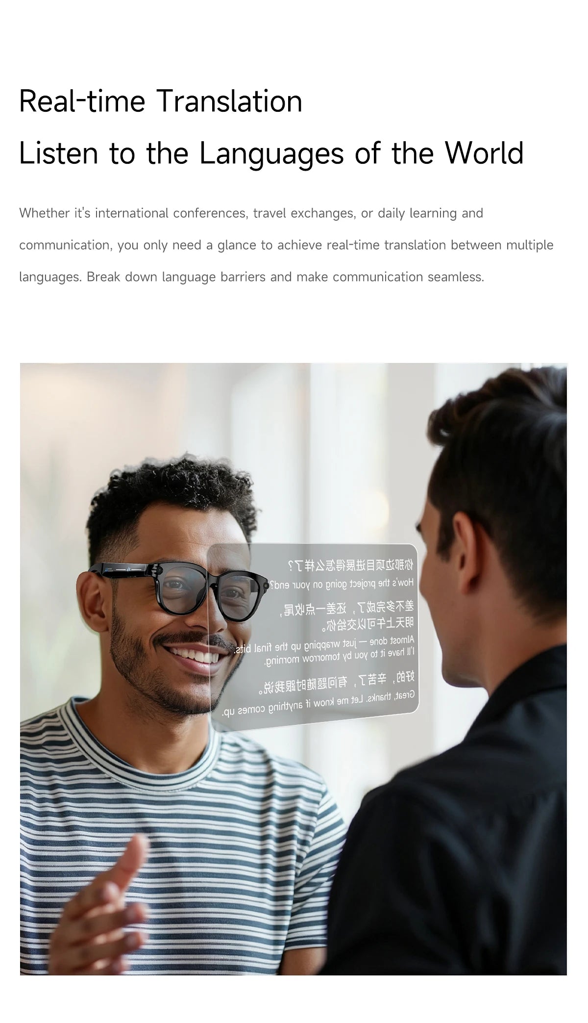 2026 New Smart Glasses Listening To Music Open Listening AI Translation AI Voice Assistant AI Image Recognition Smart Glasses