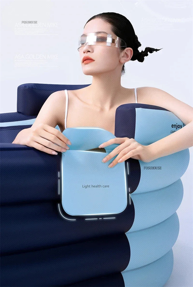 Large Capacity Inflatable Bathtub Portable Home Folding Spa Steam Sauna Bathing Bucket Hotel Space Capsule