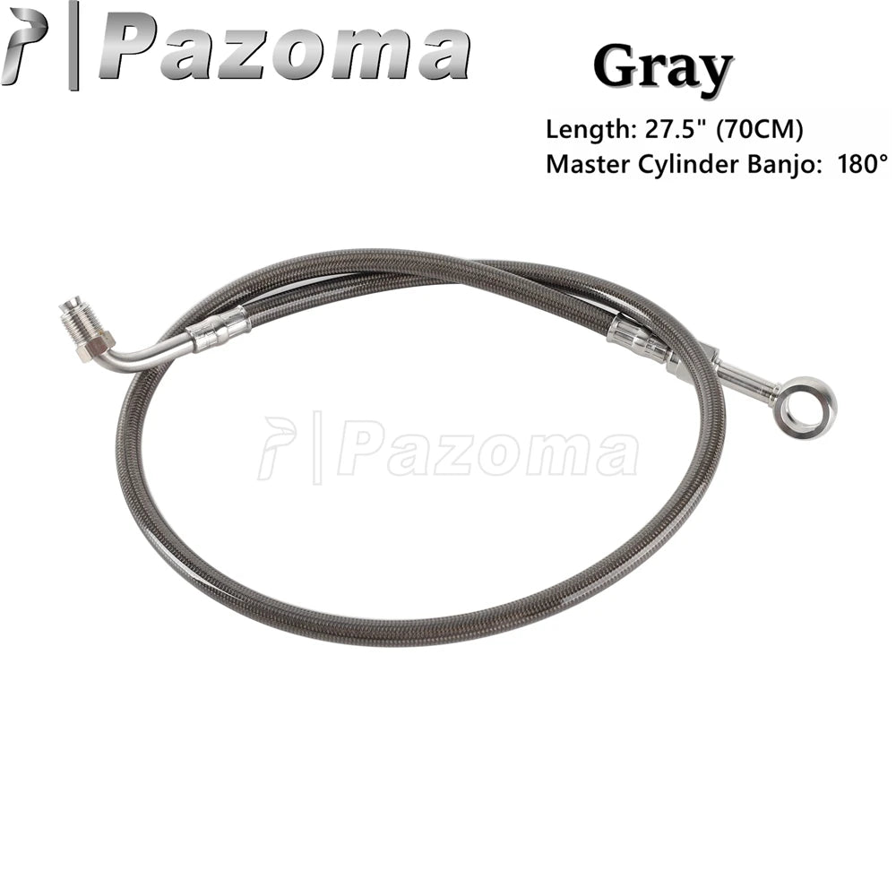 Motorcycle Hydraulic Banjo Braided Line Steel Brake Hose Cable For Harley Softail Slim Breakout Deluxe Street Bob Fat Boy 18-23
