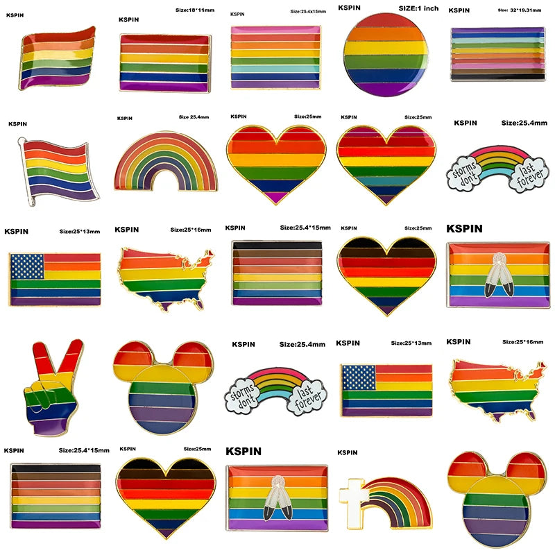 10pcs a lot Philadelphia Pride Badges LGBT Pin Metal Rainbow Badge Pins Gay Pride Lapel Pinback