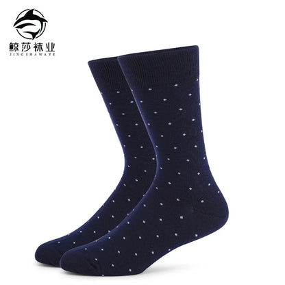 3pair Sock Leisure Athletic Sports Crew Dress Men Solid Color Striped plus-size Business Stockings mid-calf Autumn Winter B8W119