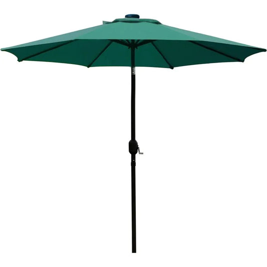 8 Ribs Green Patio Umbrella with 9' Diameter for Outdoor Tables