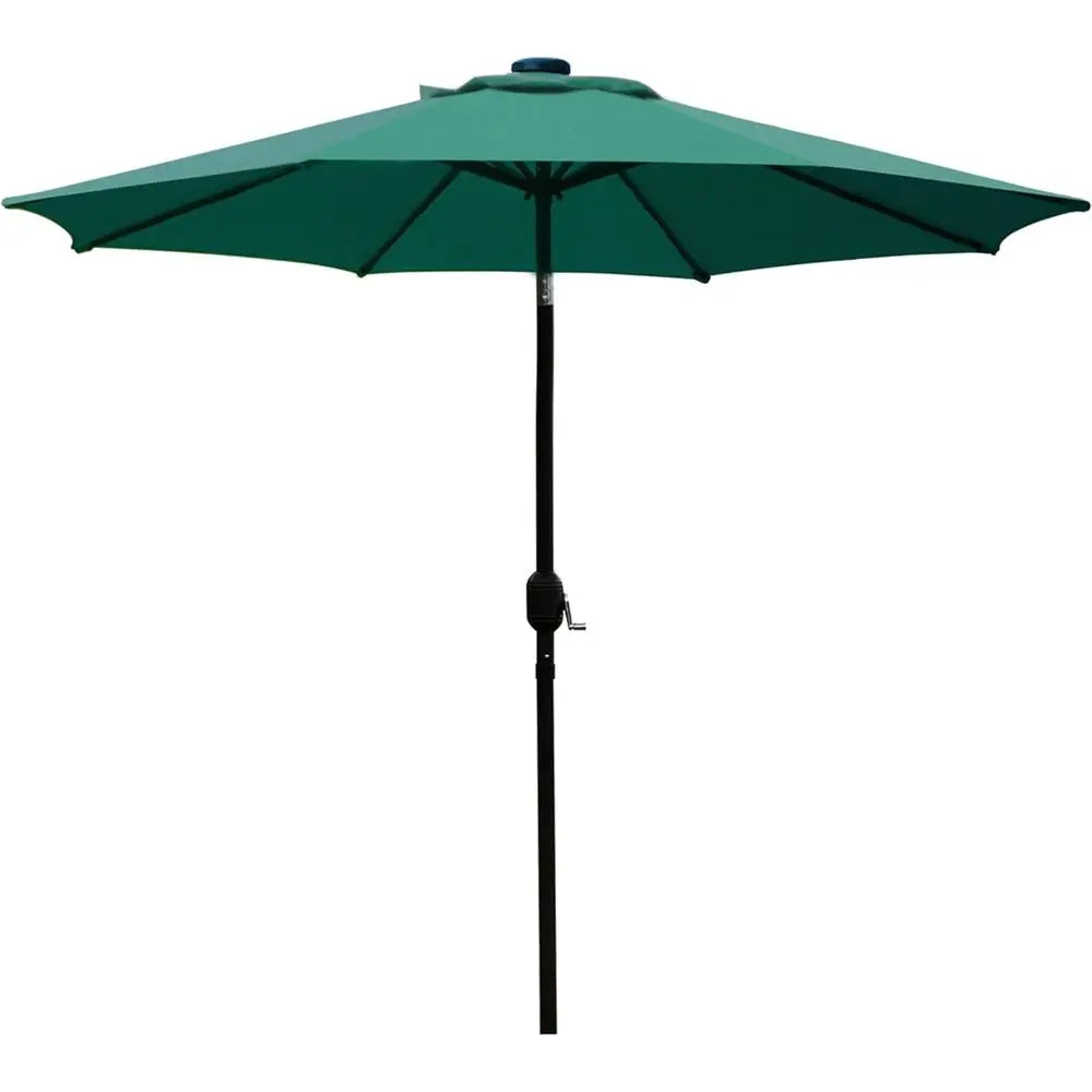 8 Ribs Green Patio Umbrella with 9' Diameter for Outdoor Tables