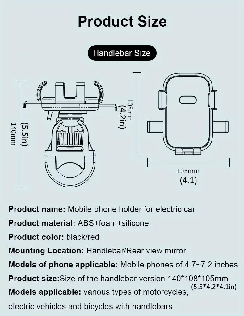 New Silicone Bicycle Motorcycle Phone Holder 360° Rotating Adjustable Car Navigation Stand Outdoor Universal Phone Accessories