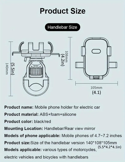 New Silicone Bicycle Motorcycle Phone Holder 360° Rotating Adjustable Car Navigation Stand Outdoor Universal Phone Accessories