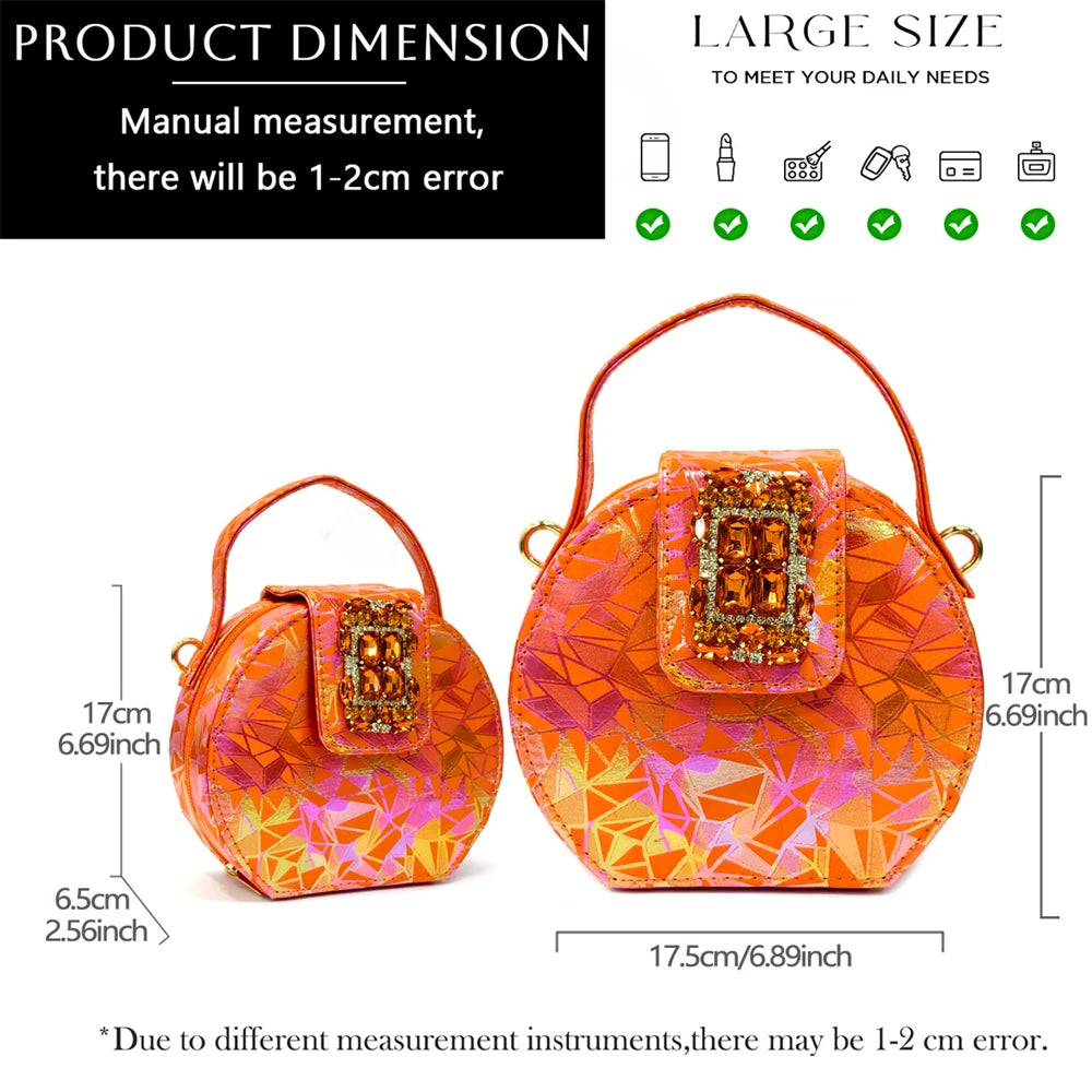 Venus Chan 2025 Elegant Peep-Toe Heels for Women - Perfect Italian Party Shoes & Bag Set with Sparkling Diamond Accents