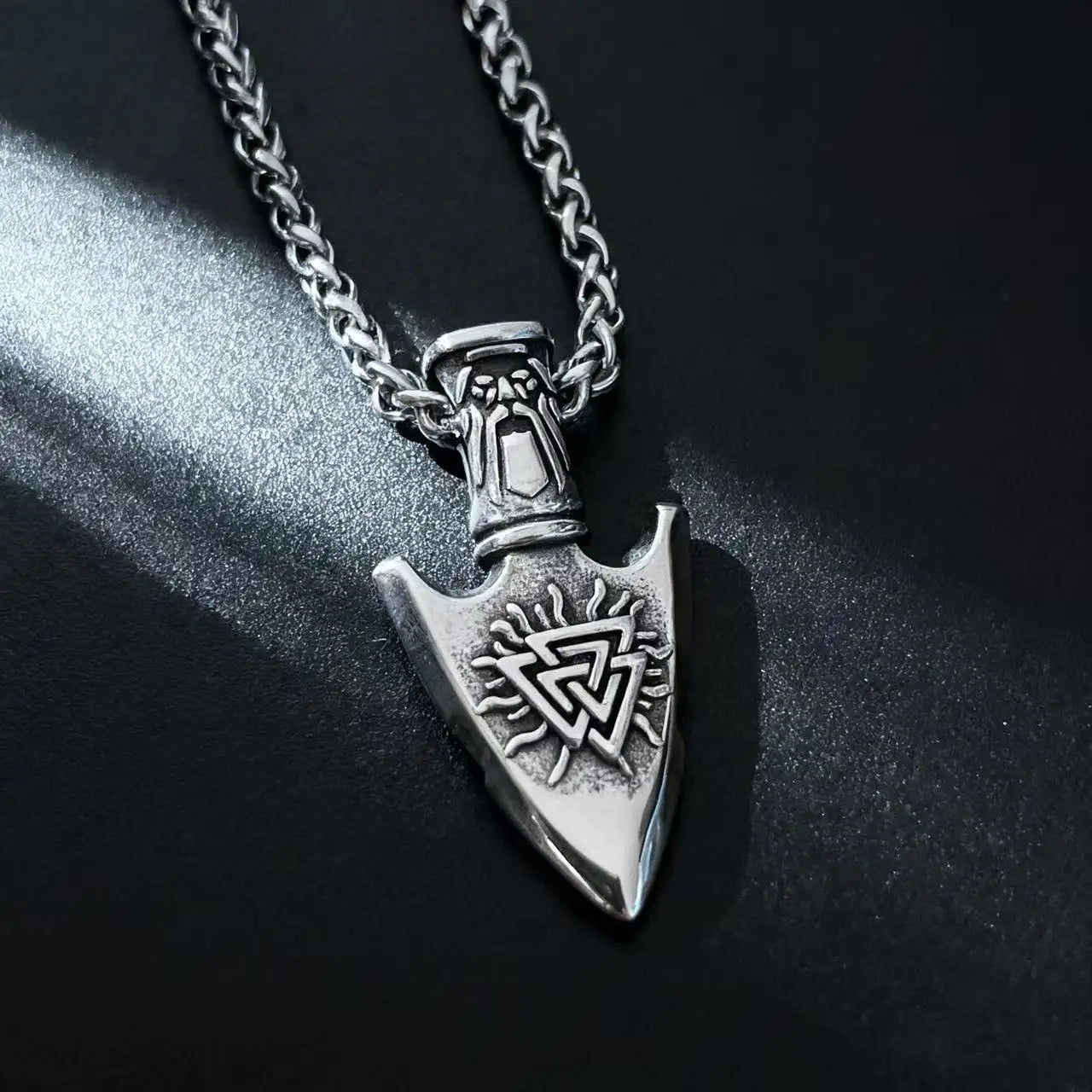 HNSP Odin Viking Rune 316L Stainless Steel Pendant Necklace For Men Chain Jewelry Accessories