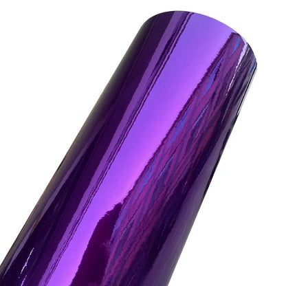 Premium Gloss Stretchable Chrome Mirror Purple Vinyl Wrap Adhesive Film Car Sticker Decal