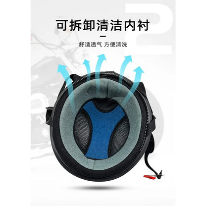 Retro Leather Motorcycle Helmets For Men Women Vintage Moto Half Helmet With Goggles Four Seasons Riding Scooter Capacetes