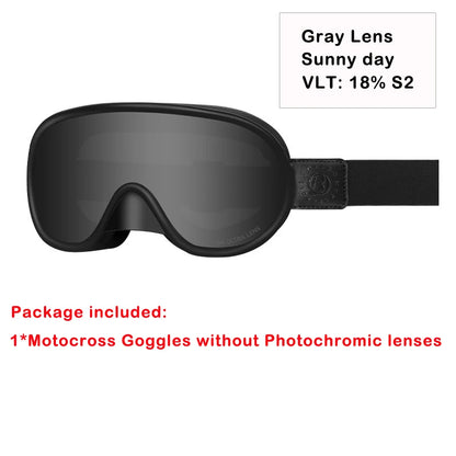 Vintage Motorcycle Goggles Over Glasses Photochromic UV400 Dirt Bike Goggles for Men Women Dual-Cycle Defogging Racing Glasses