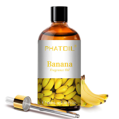 PHATOIL 100ml Aromatherapy Fragrance Oil with Glass Dropper Lime Coconut Strawberry Cherry Watermelon Lemon Mango Aroma Oils
