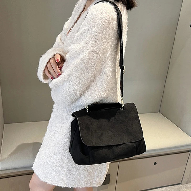 Winter Fashion Luxury Shoulder Bags For Women Retro Pu Leather Flap Crossbody Bag Lady Messenger Handbag Clutch Purse