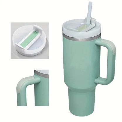 40oz H2.0, 304 Stainless Steel Vacuum Insulated Tumbler With Lid Straw For Water Cold Warm Thermal Coffee Car Cup