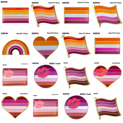 10pcs a lot Sun Set Lesbian Pride LGBT Pride Badge Lapel Pin Brooch