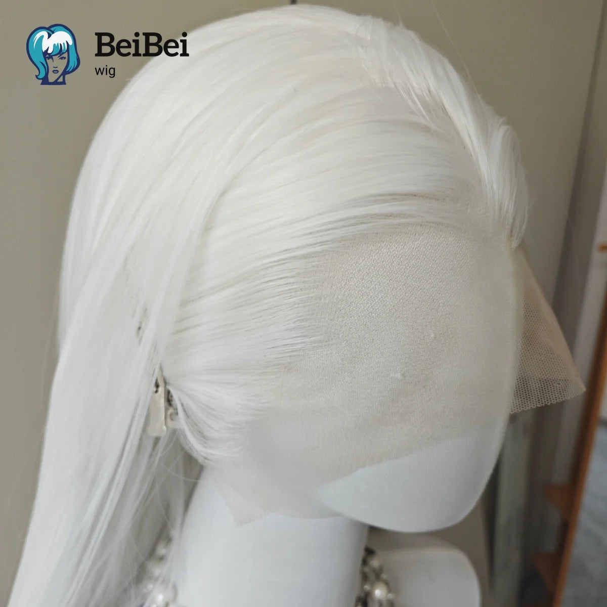 White Lace Front Wig for Women 26Inch Long Straight Synthetic Lace Wigs Heat Resistant Fibers for Cosplay Party Natural Hairline