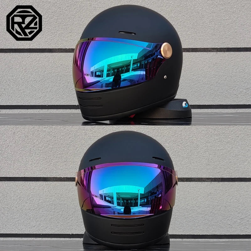 ORZ motorcycle helmet retro cruise full helmet personalized ghost knight helmet ABS material